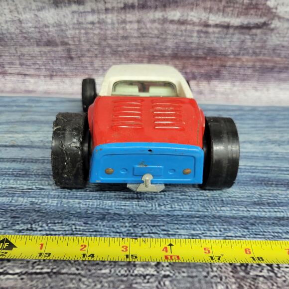 Vintage Nylint Grand Prix Special pressed steel Coupe race car red, white, blue - Picture 11 of 14